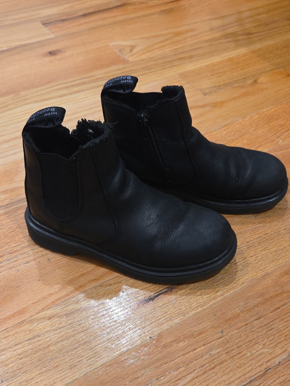 Girls Black Leather Zip, Dr. Martens Chelsea Boots